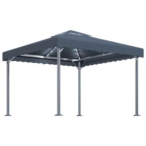 vidaXL Paviljon z LED lučkami 300x300 cm antraciten aluminij