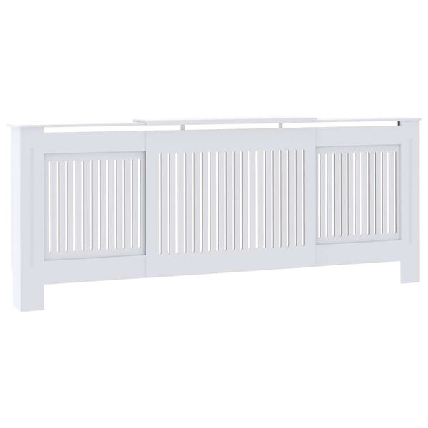 vidaXL Pokrov za radiator MDF bel 205 cm