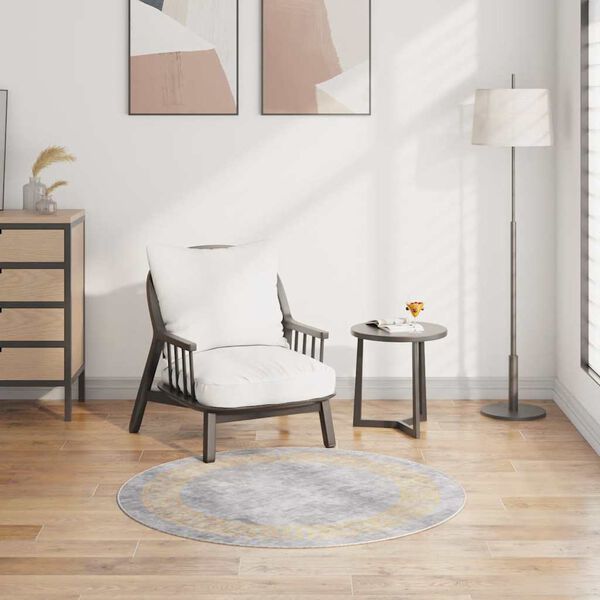 vidaXL Pralna preproga &phi;120 cm siva