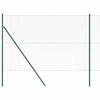 vidaXL Ogrodje s stebri Zelena 1.5 x 10 m Jeklo s PVC premazom