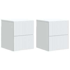vidaXL Stenski nočni omarici s predalom 2 pcs Bela 33 x 34,5 x 40 cm