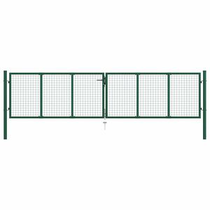 vidaXL Vrtna mrežasta vrata iz jekla 400 x 75 cm zelena