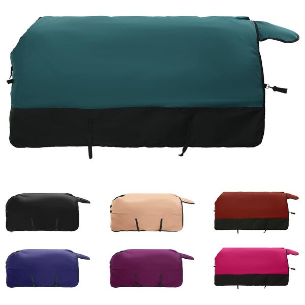 vidaXL Konjski pla&scaron;č Temno zelena in črna 75 cm Poliester