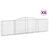 vidaXL Obokane gabion ko&scaron;are 6 kosi 400x30x100/120 cm pocinkano železo