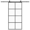 vidaXL Drsna vrata s kompletom strojne opreme črna 102,5x205 cm ESG steklo
