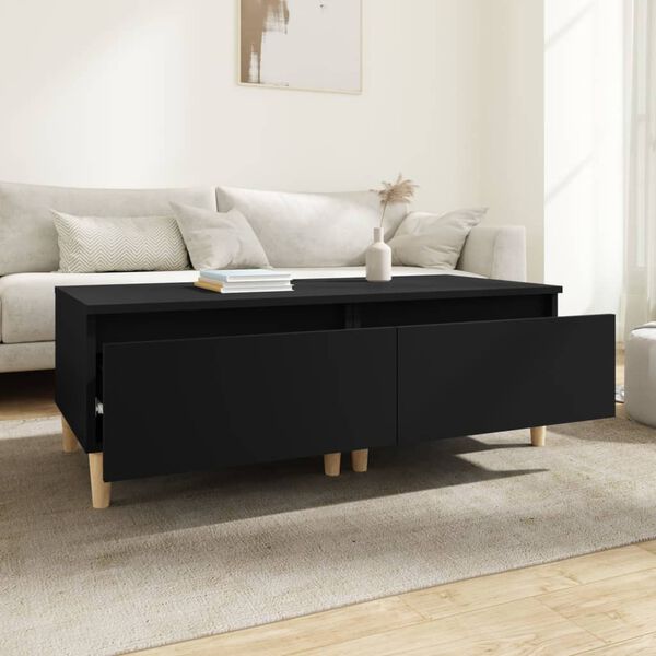 vidaXL Stranska mizica 2 kosa črna 50x46x35 cm inženirski les