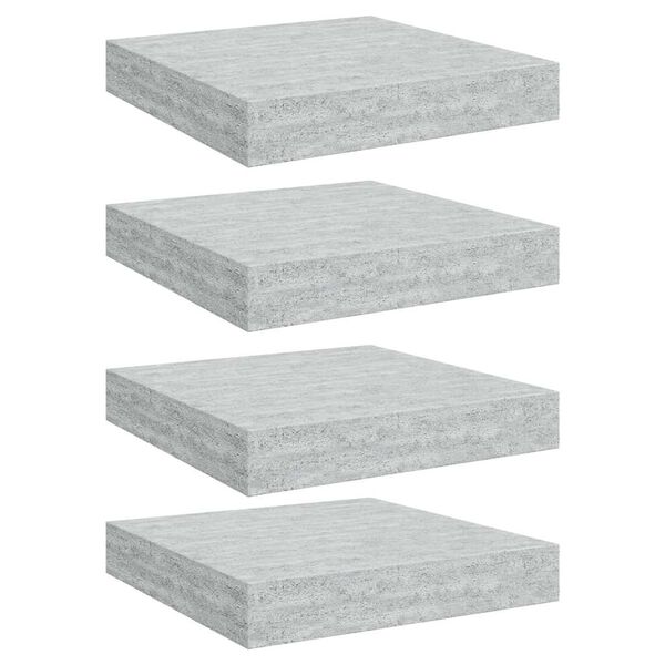 vidaXL Stenske police 4 kosi betonsko sive 23x23,5x3,8 cm MDF