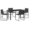 vidaXL Komplet za jedilnico v vrtu 5 pcs Črna 140 x 70 x 73 cm