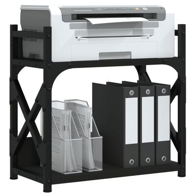 vidaXL Stojalo za tiskalnik 2-nadstropno črno 40x20x40 cm inž. les