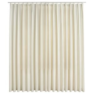 vidaXL Zatemnitvena zavesa z obe&scaron;ali žametna krem 290x245 cm