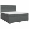 vidaXL Postelja boxspring z vzmetnico Temno siva 160 x 200 cm Blago