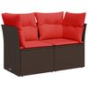 vidaXL | Vrtni kavč | z blazino Rjava 124 x 62 x 69 cm Poly ratan