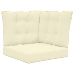 vidaXL Zunanja blazina za kavč 3 pcs krema Poliester