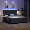 vidaXL LED Box Spring Postelja Temno siva in bela 180 x 200 cm