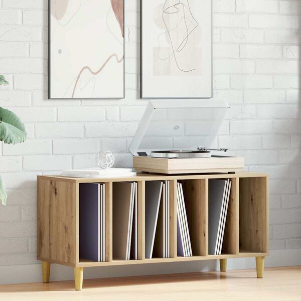 vidaXL Omarica za gramofonske plo&scaron;če artisan hrast 100x38x48 cm