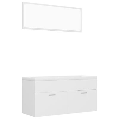 vidaXL Komplet kopalniškega pohištva bele barve iverna plošča