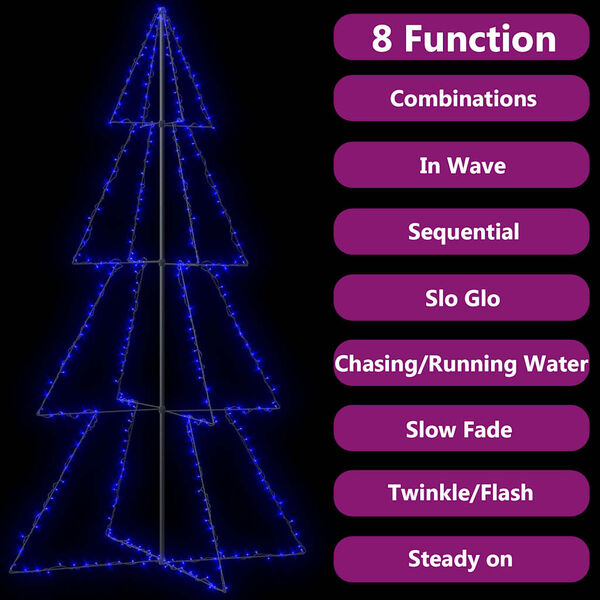 vidaXL Novoletna jelka iz 360 LED lučk notranje/zunanja 143x250 cm