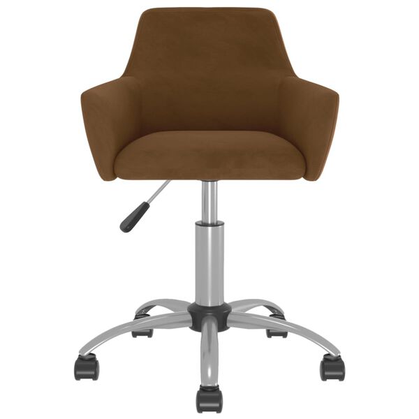 vidaXL Vrtljiv jedilni stol rjav žamet