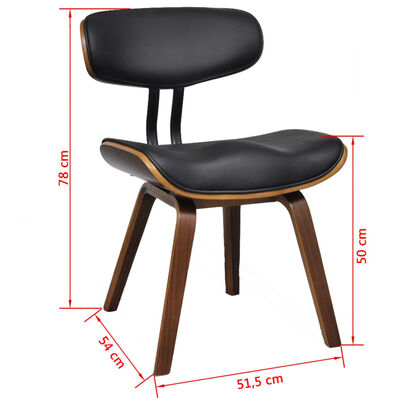 vidaXL Jedilni stoli 2 kosa ukrivljen les in umetno usnje