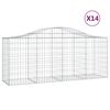 vidaXL Obokane gabion košare 14 kosov 200x50x80/100 cm cinkano železo
