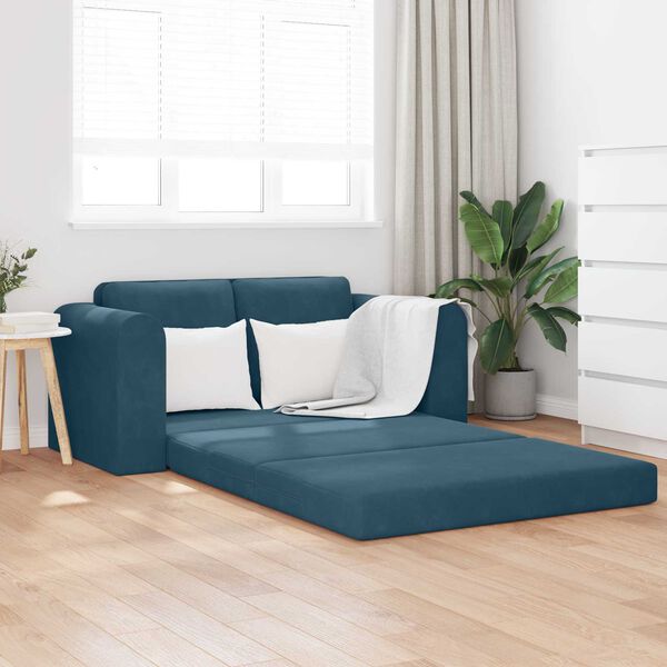 vidaXL Sofa postelja 60cm Modra Žamet