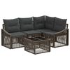 vidaXL Vrtna sedežna garnitura 5 kos 4-sedežni Siva poli ratan