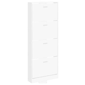 vidaXL Omarica za čevlje bela 59x17x150 cm inženirski les
