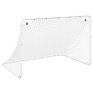 vidaXL Nogometni gol bel 122x81x81 cm jeklo