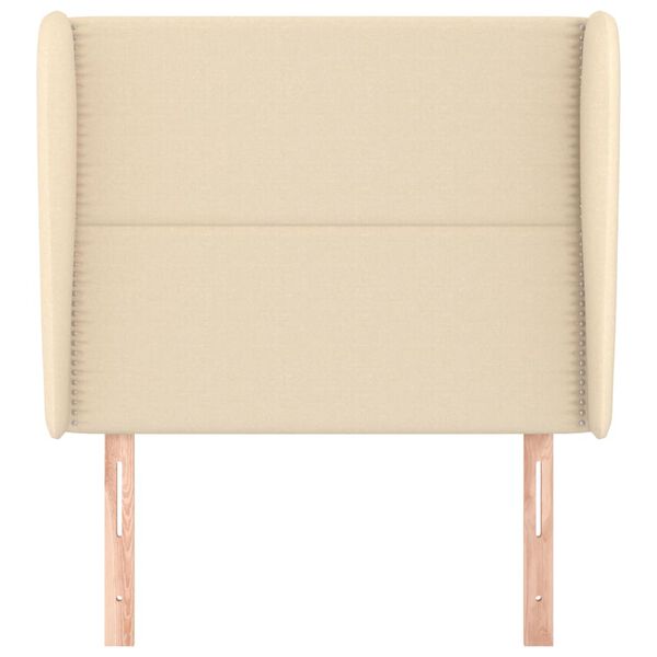 vidaXL Vzglavje z u&scaron;esi krem 103x23x118/128 cm blago