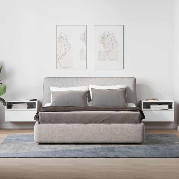 vidaXL Stenska nočna omarica 2 kosa bela 45x26x28,5 cm