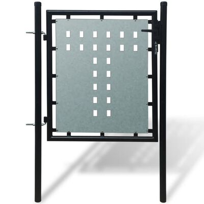 vidaXL Enojna ograjna vrata 100x150 cm črna
