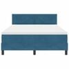 vidaXL Postelja z vzmetnico z vzmetnico Temno modra 160 x 200 cm Žamet