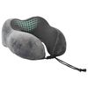 vidaXL Potovalna blazina za vrat Siva 27 x 26 x 14 cm Spominska pena