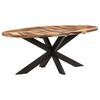 vidaXL Jedilna miza ovalna 200x100x75 cm akacijev les s palisandrom