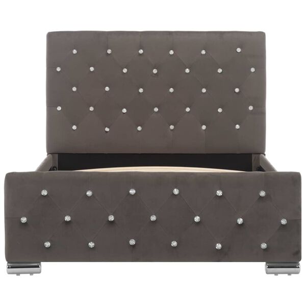 vidaXL Posteljni okvir siv žamet 100x200 cm