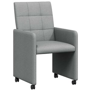 vidaXL Jedilni stoli s kolesi 2 kos blago Svetlo siva 58 x 65 x 94 cm
