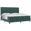 vidaXL Postelja z vzmetnico Temno zelena 200 x 200 cm Žamet
