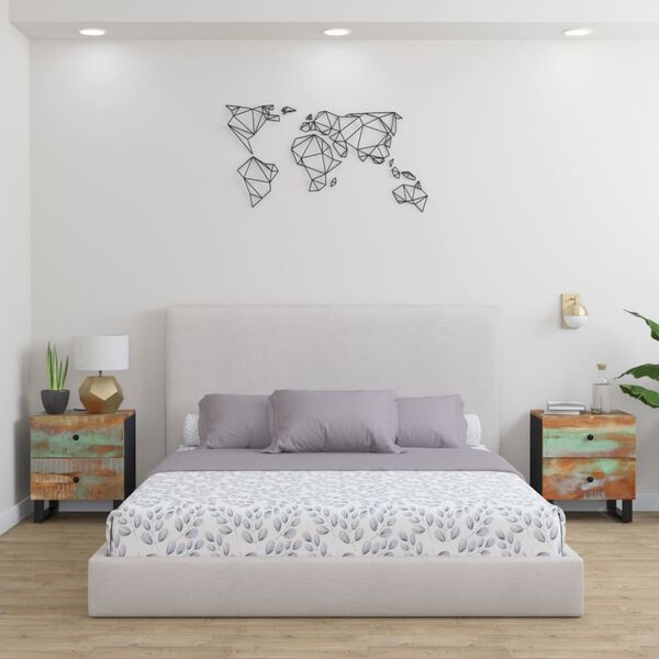 vidaXL Nočna omarica 2 kosa 40x33x46 cm trden predelan les