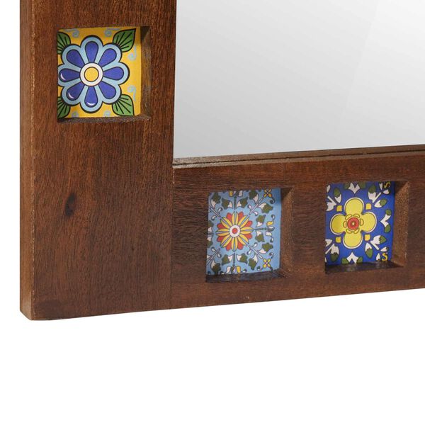 vidaXL Ogledalo za kopalnico Oreh 50 x 70 x 2,5 cm Masiven les manga