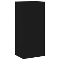 vidaXL Stenska TV omarica črna 40,5x30x90 cm iverna plošča
