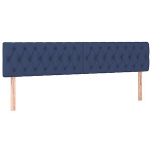 vidaXL Posteljno vzglavje modra 200x7x78/88 cm blago