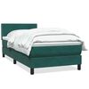 vidaXL Box spring postelja z vzmetnico temno zelena 90x220 cm žamet