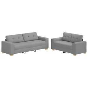vidaXL 2-delni komplet sedežne garniture z blazinami svetlo sivo blago