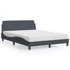 vidaXL Posteljni okvir Dover temno siv 140x200 cm žamet