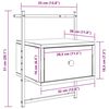 vidaXL Stenska nočna omarica 2 kosa rjavi hrast 35x30x51 cm inž. les