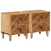 vidaXL Nočna omarica 2 pcs Rjava 40 x 33,5 x 46 cm Masiven les manga