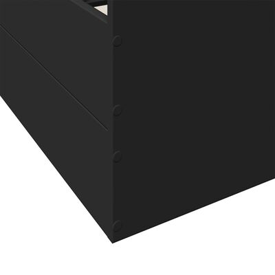 vidaXL Posteljni okvir s predali črn 180x200 cm inženirski les