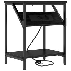 vidaXL Nočna omarica Črna Orehovina 38 x 30 x 48 cm Konstruiran les