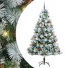 vidaXL Umestno božično drevo z LED lučmi Zelena in bela 210 cm