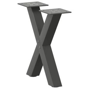 vidaXL Noge za klubsko mizico v obliki črke X, 2 kosa, antracitne, 30 x (30-31) cm, jeklo